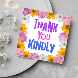 Florale Dankeskarte, bunte Dankeskarte, Karte für Ihn, Karte für Sie, Danksagung, Danke Mama, Danke Freund, Wertschätzungskarte