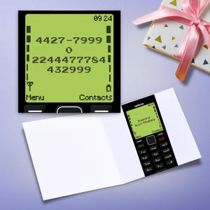Cartão de aniversário Nokia, cartão de aniversário dos anos 80, cartão de aniversário dos anos 90, cartão de aniversário engraçado, aniversário de 40 anos, cartão de aniversário engraçado, cartão de mensagem de texto