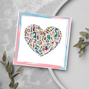 Tarjeta de artista para cualquier ocasión, tarjeta para pintar, acuarela, pintura acrílica, pintura al óleo, tarjeta para pintor, tarjeta para artista, tarjeta de corazón
