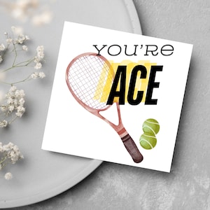 Tennisverjaardagskaart, You're Ace-verjaardagskaart, tennis gefeliciteerd kaart, tennis liefdeskaart, kaart tennis woordspeling elke gelegenheid, sport gefeliciteerd