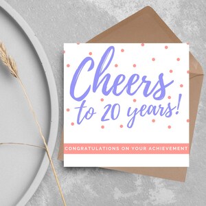 Cartão de agradecimento, cartão de conquista com número personalizado, cartão de aposentadoria, cartão de aniversário, cartão de aniversário, 10 anos, 20 anos, 30 anos, 40 anos