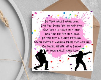 Bottom TV Show Birthday Card, Bottom Quotes Birthday Card, Bottom Quotes Greeting Cards, Rik Mayall, Eddie and Richie Bottom Card