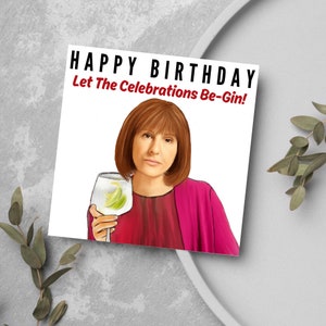 Vrijdagavond diner verjaardagskaart, Jackie vrijdagavond diner gelukkige verjaardag gin card, gin minnaar verjaardagskaart, grappige verjaardagskaart voor moeder