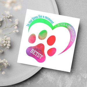 Biglietto personalizzato per la perdita di un animale domestico, "Mi dispiace per la tua perdita", "Perdita di un gatto", "Perdita di un cane", "Ponte arcobaleno", "Penso a te"