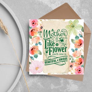 Carte florale de fête des mères, carte de jardinage pour maman, carte de voeux, bonne fête des mères, carte pour jardinier, carte de fleur de fête des mères