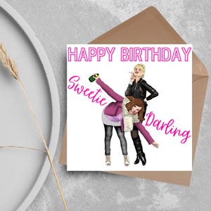 Cartão de aniversário absolutamente fabuloso, cartão Ab Fab Patsy e Eddie, cartão de aniversário para mãe, cartão de aniversário para tia, cartão de aniversário engraçado