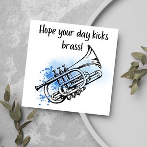 Hornist Geburtstagskarte, alles Gute zum Geburtstag Kornett Spieler, Karte für Musiker, Karte für Ihn, Karte für Sie, Blues Karte, Blues Musik, Kornett
