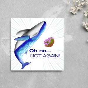 A Hitchhikers Guide to the Galaxy-verjaardagskaart, een walvis en een kom petunia-kaart, oh nee... Not Again-kaart, grappige verjaardagskaart,