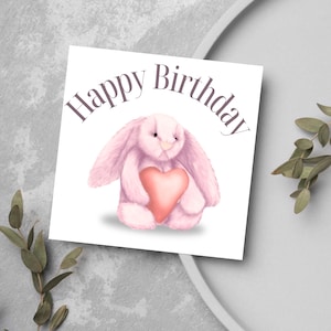 Kaninchen Geburtstagskarte alles Gute zum Geburtstag Karte Hase, personalisierte Karte, für sie, für Frau, für Freund, für Freundin, für Tochter, für Schwester