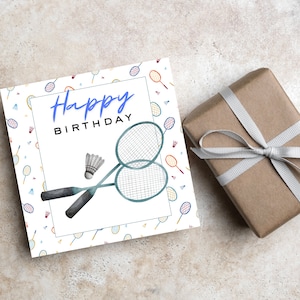 Badminton Birthday Card, Sport Card, Sport Birthday Card, Card for Him, Card for Her, Shuttlecock, Card for Badminton Player