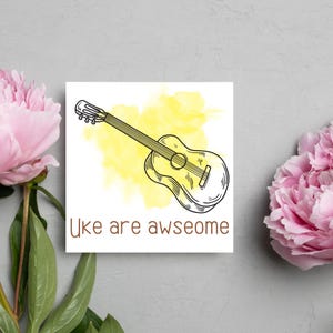 Tarjeta de cumpleaños de ukelele, feliz cumpleaños, tarjeta para músico, tarjeta para él, tarjeta para ella, tarjeta de orquesta, tarjeta para ukelele