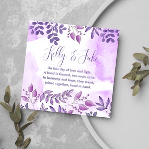Carte de félicitations de mariage personnalisée avec poème, carte de mariage personnalisée avec les noms des couples, carte pour les jeunes mariés, le jour du mariage