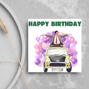 Carte d'anniversaire Mr Bean, carte de joyeux anniversaire avec Mr Bean, carte d'anniversaire drôle, carte d'anniversaire pour papa, carte d'anniversaire pour maman, carte drôle