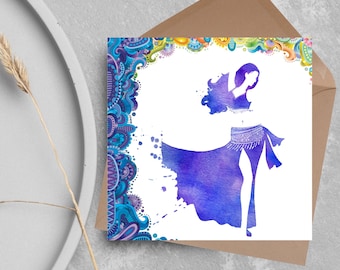 Bellydancing Card, Birthday Card, Card for Bellydancer, Recital Card, Dance Recital, Good Luck Card, Congratulations Card, Any Occasion Card