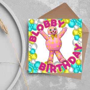 Cartão de aniversário do Sr. Blobby, Todas as melhores coisas foram feitas nos anos 90, Cartão de festa em casa de Noel Edmonds dos anos 90, Cartão de aniversário de 30 anos, Cartão retrô