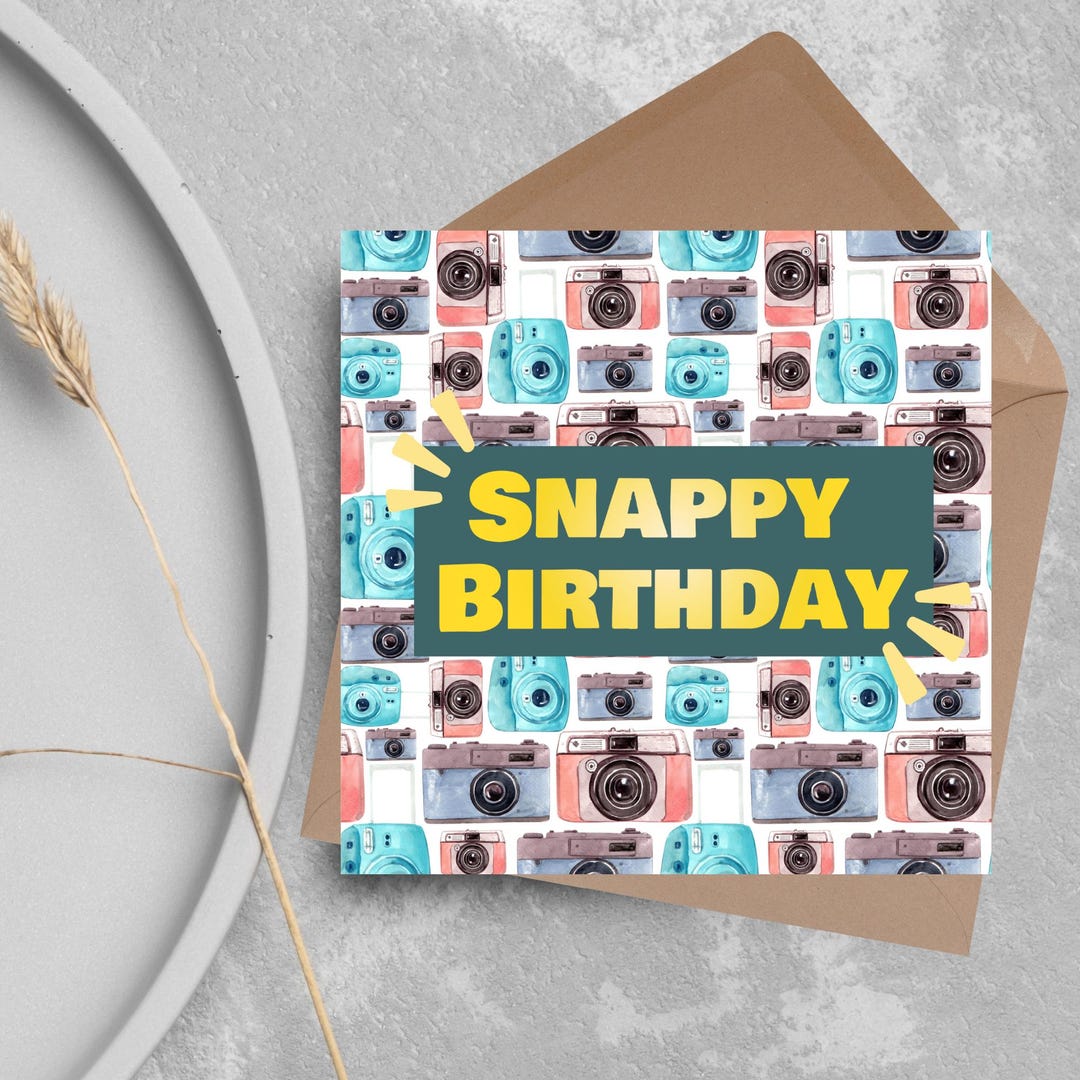 Photographer Birthday Card, Camera Design, Photography Card, Birthday