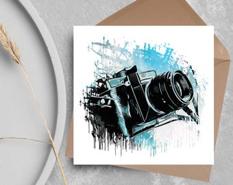 Karta urodzinowa fotografa, projekt aparatu, karta fotograficzna, karta urodzinowa, karta z aparatem, karta dla niego, karta dla niej, karta klubu fotograficznego