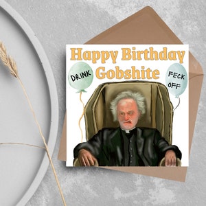 Tarjeta de cumpleaños de Father Ted, Father Jack, Tarjeta de cumpleaños grosera, Tarjeta de cumpleaños de comedia británica, Tarjeta de cumpleaños número 40, para hermano, para amigo