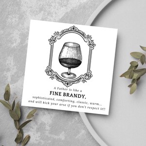 Carte de fête des pères drôle de brandy, carte de fête des pères chic, carte amusante pour papa, carte de fête des pères coquine, carte de fille, carte de fils