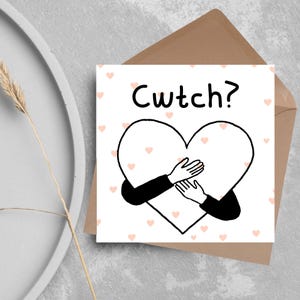 Cartão CWTCH em língua galesa, cartão de casamento galês, boa saúde, só porque sim, cartão de saudades, cartão de amor galês, cartão pensando em você