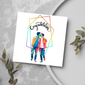 Gay Hochzeitskarte, Verlobungskarte, Hochzeitskarte, LGBTQ+ Karte, Modernes Design Hochzeitskarte, LGBT Hochzeitskarte, Mr und Mr, Gay Pride