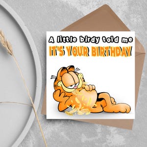 Garfield-verjaardagskaart, Garfield-cartoon, verjaardagskaart, 40e verjaardag, 30e verjaardag, Garfield de kat, grappige cartoonkaart