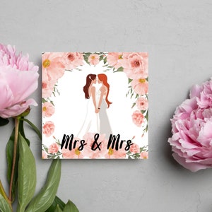 Mevr. en mevrouw Card, Gay Wedding Card, Lesbische Trouwkaart, Gay Gefeliciteerd Card, LGBTQ+ Trouwkaart, Homohuwelijk, Homohuwelijk