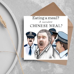 Carte manifeste de la démocratie, carte de succulent repas chinois, carte Charles Dozsa, carte meme, carte d'anniversaire drôle, carte pour lui, carte pour elle