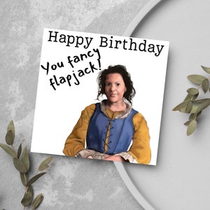 Funny Ghosts verjaardagskaart, Mary Ghosts Card, Happy Birthday You Fancy Flapjack, UK TV Show Comedy Cards, grappige verjaardagskaart voor mama papa