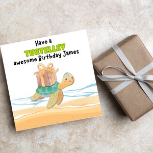 Carte d'anniversaire personnalisée tortue, carte d'anniversaire pour lui, carte d'anniversaire pour elle, pour fils, pour nièce, pour fille, pour fille, pour enfant