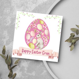 Tarjeta de Pascua, Tarjeta de Pascua Linda, Tarjeta de Pascua para la Abuela, Tarjeta de Pascua para los Abuelos, Tarjeta de Pascua Personalizada, Huevo de Pascua, Tarjeta para Pascua