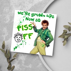 Biglietto di auguri per il compleanno di Drop Dead Fred, Rik Mayall, biglietto divertente per persone immature! Biglietto per appassionati di cinema, biglietto d'auguri, biglietto volgare