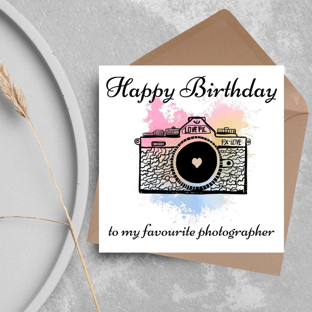 Photographer Birthday Card, Camera Design, Photography Card, Birthday