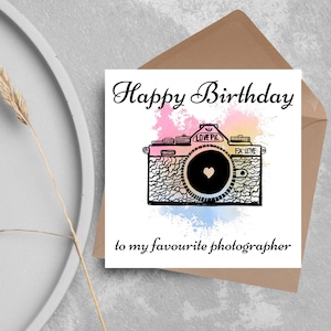 Cartão de aniversário para fotógrafo, Design de câmera, Cartão de fotografia, Cartão de aniversário, Cartão para câmera, Cartão para ele, Cartão para ela, Cartão de clube de fotografia