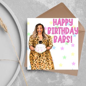 Carte d'anniversaire Great British Bake Off, carte Alison Hammond, carte pour elle, joyeux anniversaire Babs, carte Brummy, carte GBBO Bakeoff