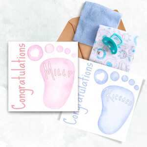 Carte de naissance personnalisée, bébé garçon, petite fille, carte de félicitations, carte de bébé rose ou bleue, carte de bienvenue dans le monde, naissance, carte de nouvelle maman
