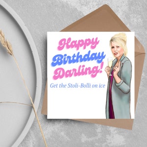 Carte d'anniversaire Ab Fab, carte de joyeux anniversaire absolument fabuleuse, carte pour maman, carte d'anniversaire tante, carte Patsy Stone, carte drôle des années 90