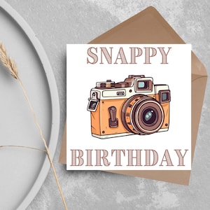 Carte d'anniversaire de photographe, conception d'appareil photo, carte de photographie, carte d'anniversaire, carte d'appareil photo, carte pour lui, carte pour elle, carte de club de photographie