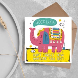 Biglietto di auguri per la buona fortuna dell'elefante, Biglietto di auguri per la buona fortuna, Biglietto di auguri per la buona fortuna, Sei fantastico, Biglietto di addio, Biglietto per lei, Biglietto da non dimenticare
