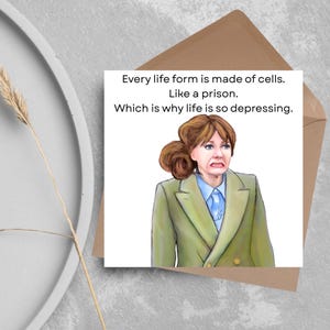 Cartão de aniversário para Philomena Cunk, Cunk On Life, Diane Morgan, cartão de aniversário engraçado, Charlie Brooker, cartão para o pai, cartão para a mãe