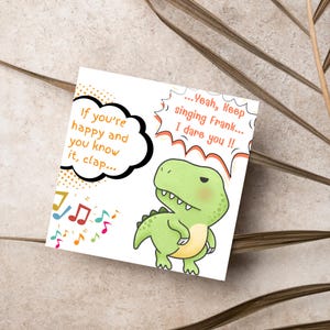 Cartão de dinossauro, cartão divertido de aniversário, cartão de T. Rex, cartão engraçado de dinossauro, cartão de tiranossauro, cartão de piada, para pai, para tio, para irmão
