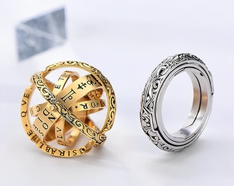 Himmlischer Stern Fidget Ring, Faltbarer Spinner Ring, Astronomie Schmuck, Angst Relief, Drehbarer Astronomischer Ring, Geschenk für Sie