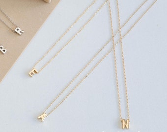 Collana con iniziali da donna, ciondolo con alfabeto, gioielli personalizzati, regalo per lei, collana con nome personalizzato