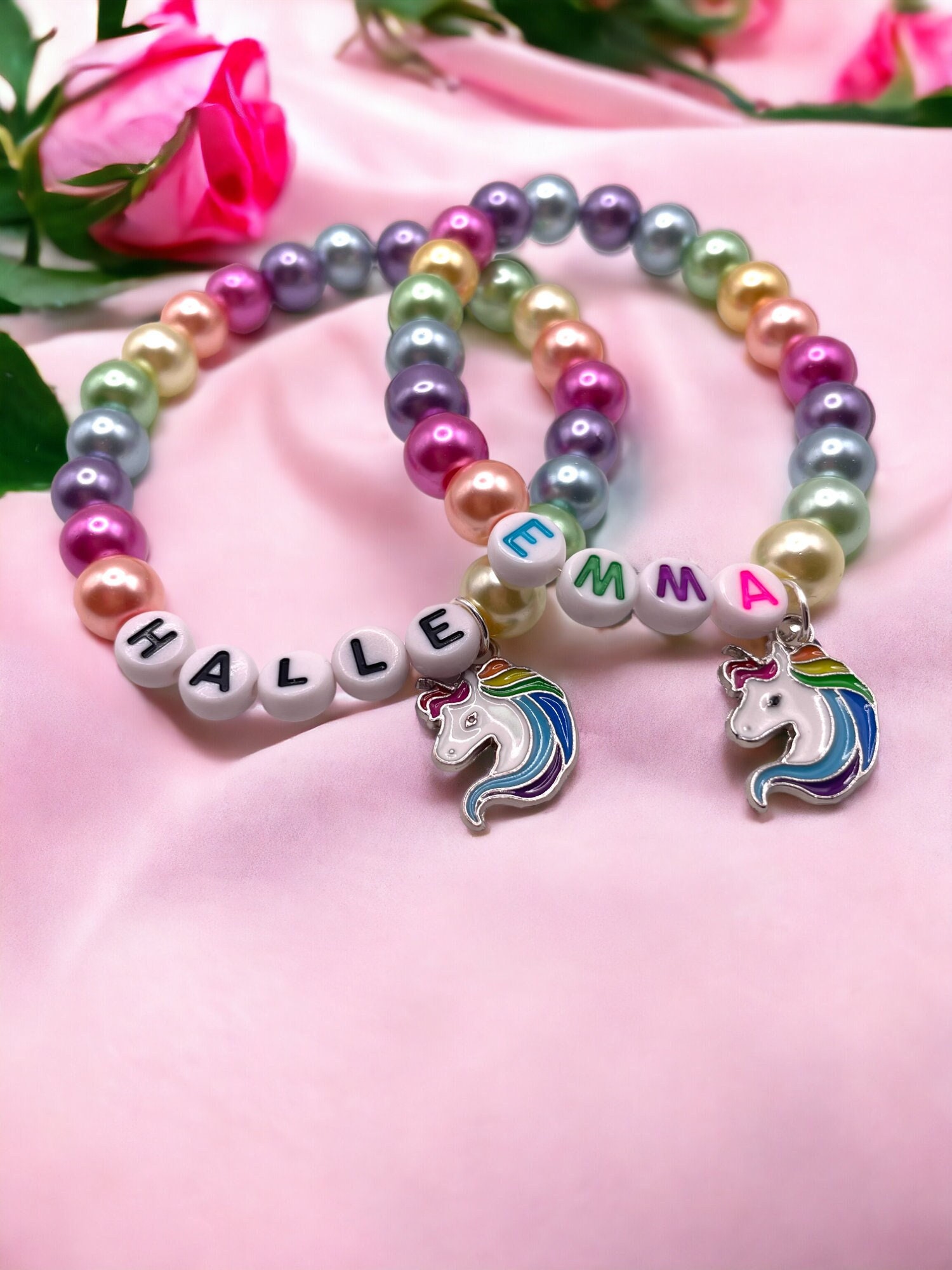 Kids Valentine's Gift, Girl's Unicorn Bracelet, Girl's Custom Jewelry