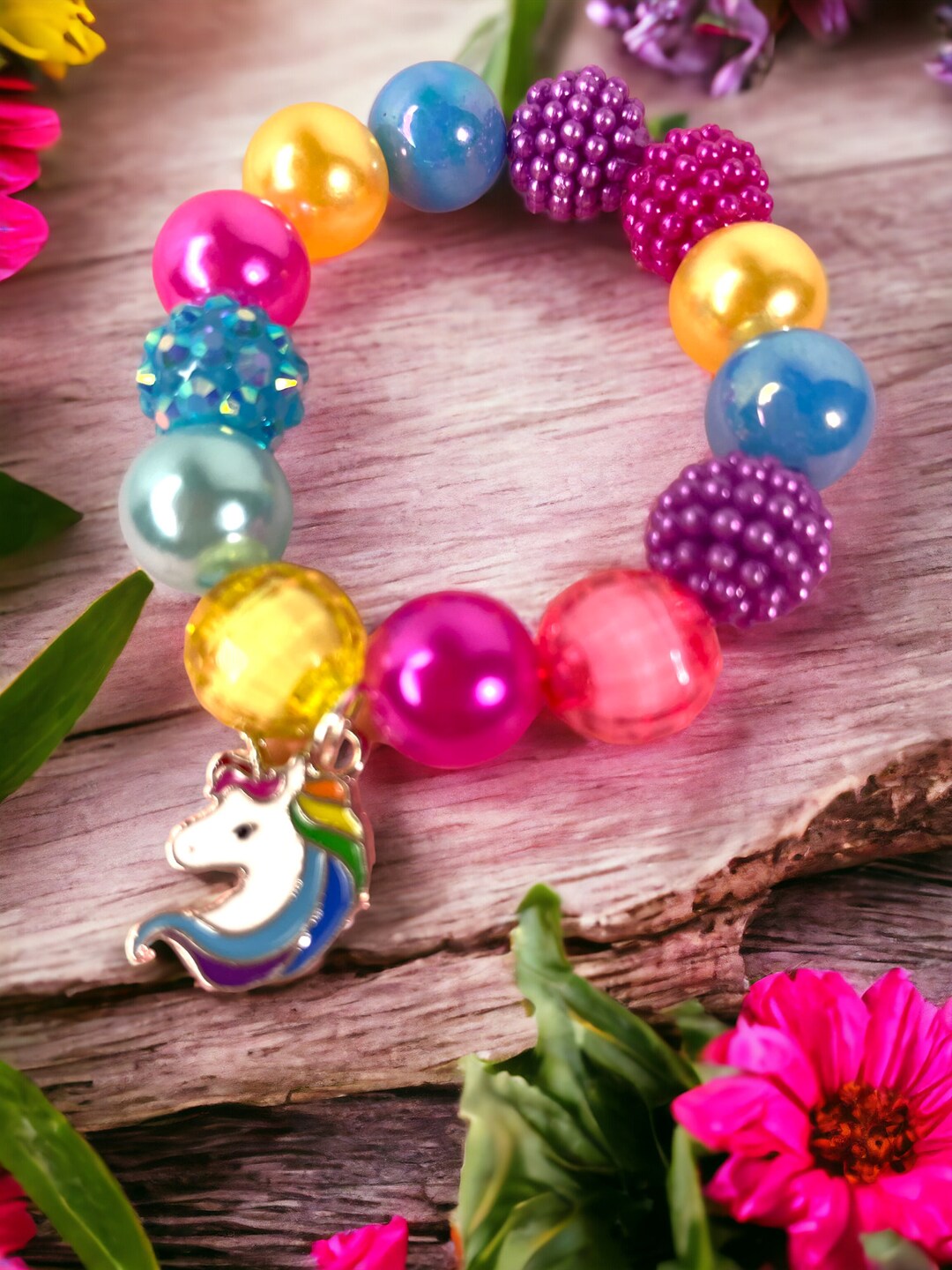 Girl Valentine's Gift, Unicorn Bracelet, Kid Birthday Gift, Kid Party