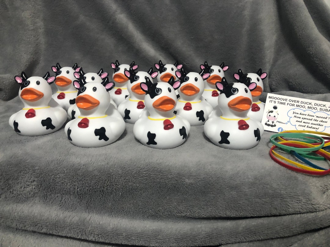Moo Moo Subaru 12 Rubber Cow With Bell Cards and Rubber Bands Etsy