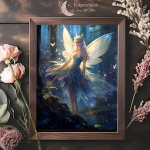 Forest Fairy - PDF Cross Stitch Pattern - Whismical, Fantasy, DIY, Instant Download