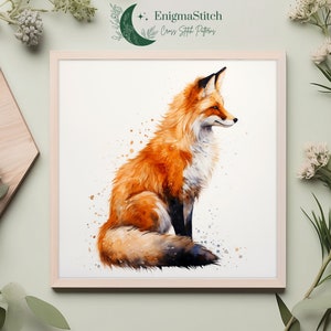 Red Fox - PDF Cross Stitch Pattern - Fox embroidery, DIY, Instant Download