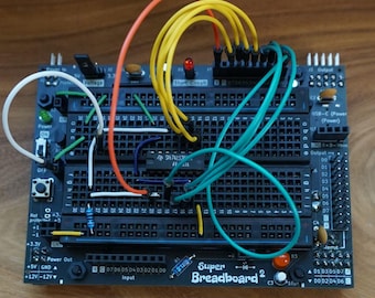 Super Breadboard 2 with short circuit protection DIY Soldering Kit (add a Binary Keyboard and/or an 8-bit Workbench™ Kit) by 8BitFlux