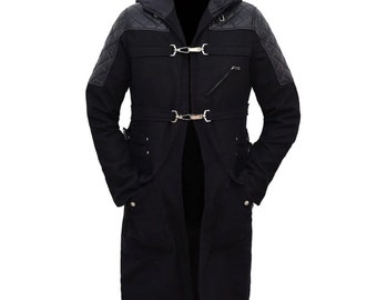 DMC Devil May Cry 5 Black Leather Long Coat, Vergil Trench Coat, Nero trench coat, Gift For Boyfriend